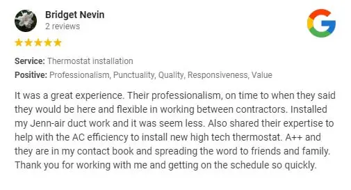 Review of plumbing services - 5 star