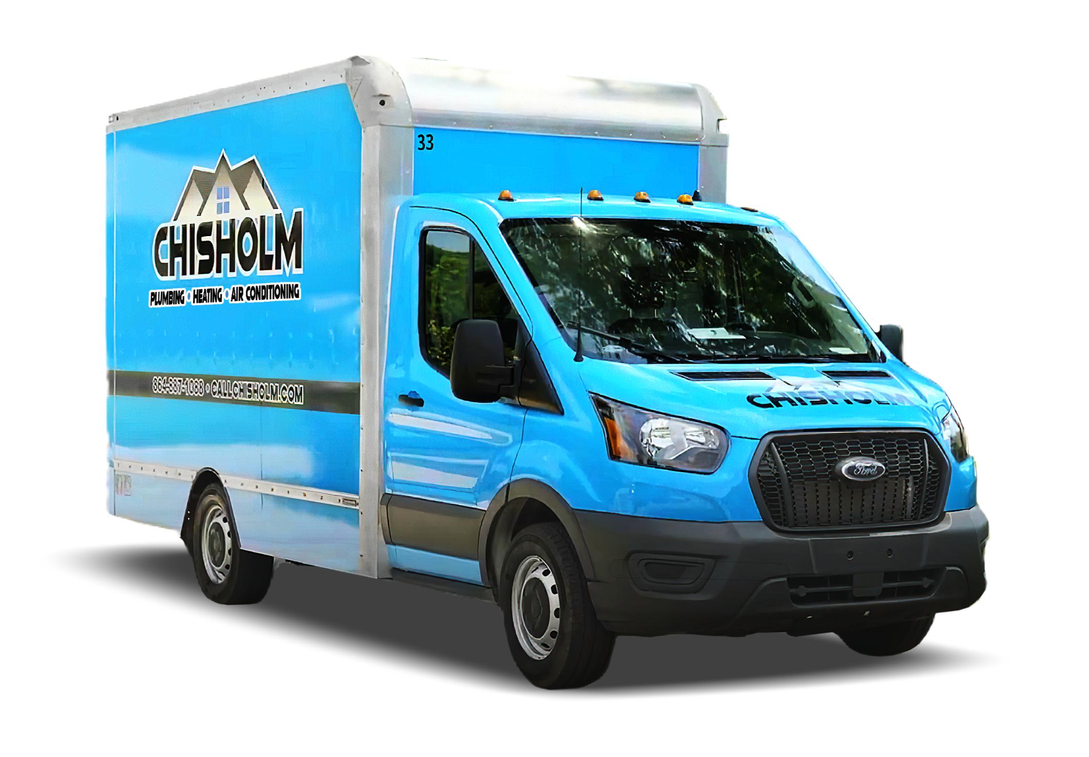 Chisholm service van providing prompt plumbing, heating and cooling solutions in Greenville