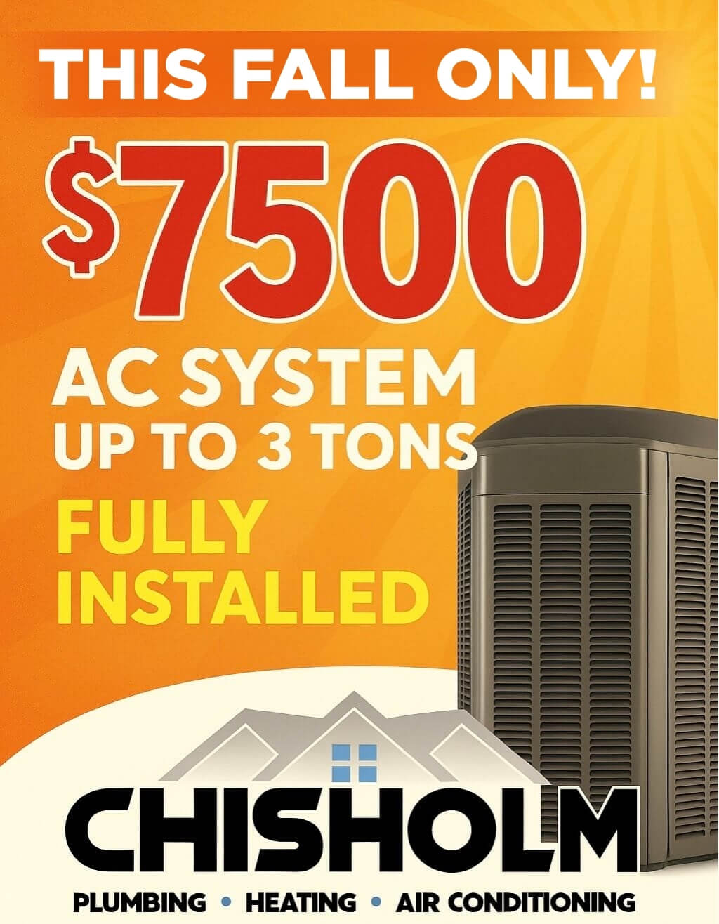 Fall heating system maintenance special from Chisholm - prepare your Greenville home for winter.